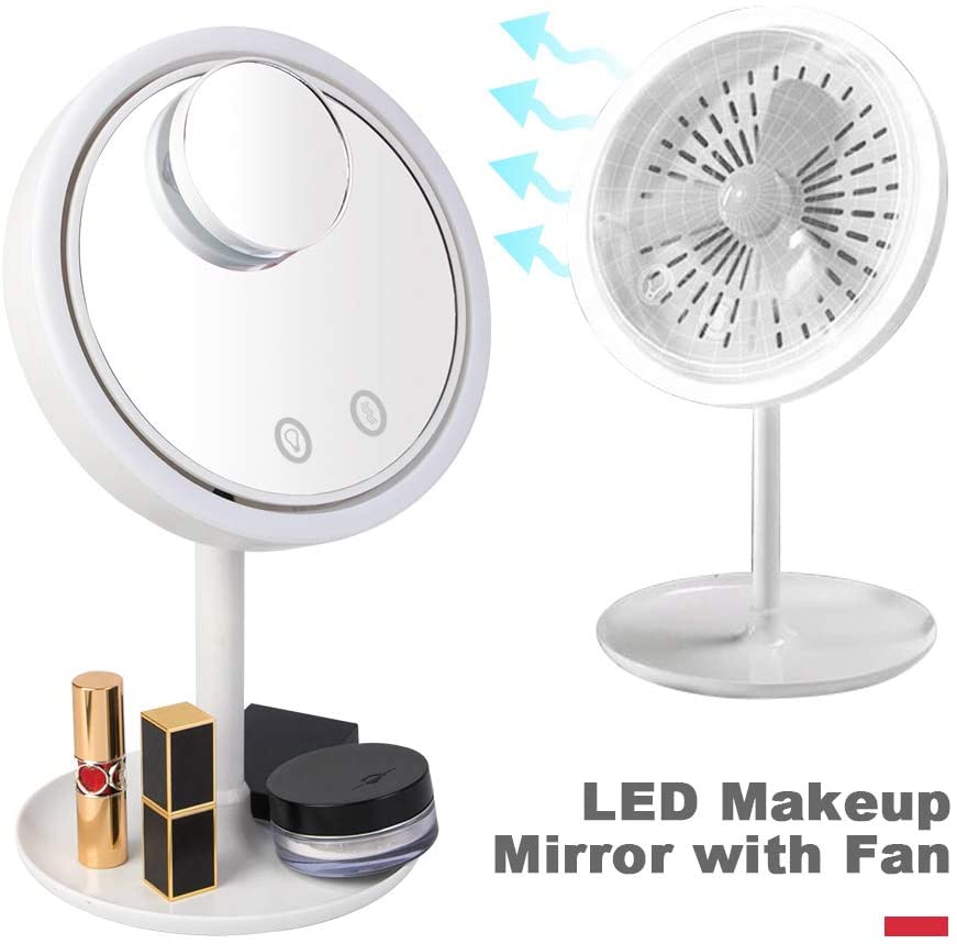 MIRROR WITH FAN AND LIGHT BUILT IN